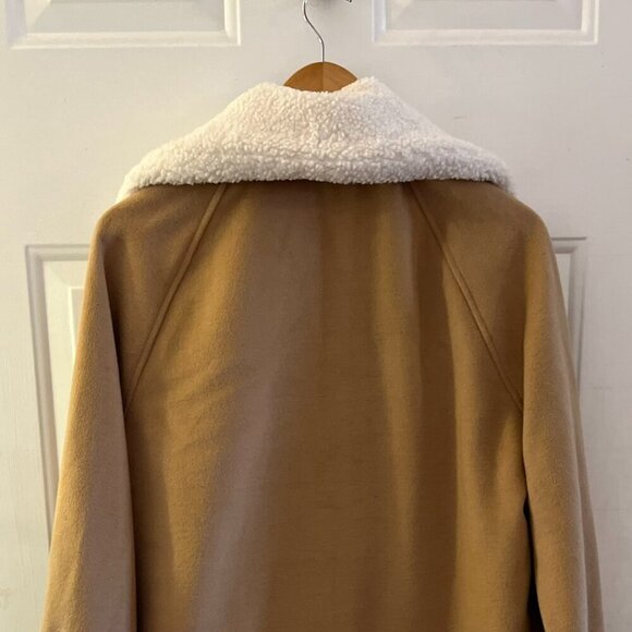 Paper Crane Woman's Tan Farm-House Sherpa Collar Outdoor Jacket Sz Lr - Picture 6 of 9